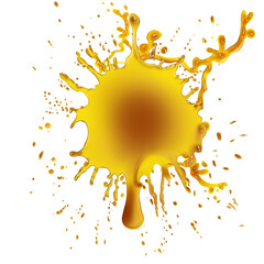 Honey like liquid flow oil caramel maple syrup splash droplet texture transparent background