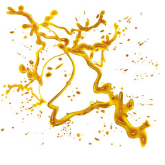Honey like liquid flow oil caramel maple syrup splash droplet texture transparent background