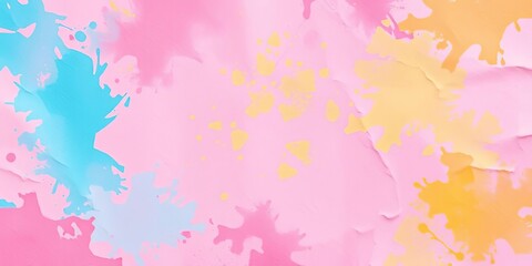 Obraz premium Abstract textured paper background in turquoise, pink, and yellow hues, hand-painted, pink