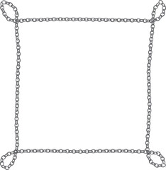 シルバーチェーンのコーナーカール四角フレーム　Adobe Illustrator Artwork