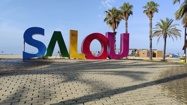 salou spain cityscape beautiful place stock video