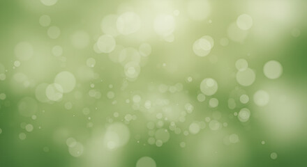 Abstract green background with soft bokeh lights creating a serene atmosphere