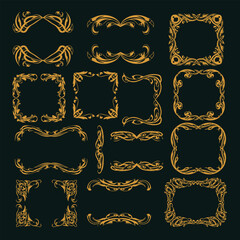 Royal Golden Frames and Elements Vector
