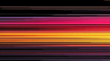 Abstract horizontal lines of vibrant color streaks against a dark background