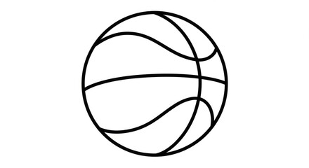 Dynamic basketball outline ready for action, perfect for sports branding and athletic designs, conveying energy and sport.