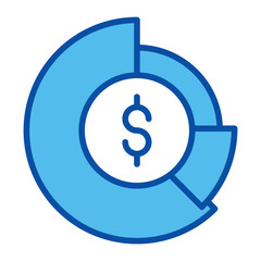 Asset Management Icons In Blue Style, Vector Illustration