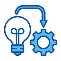 Implementation Icons In Blue Style, Vector Illustration