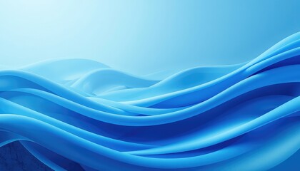 Obraz premium Wavy abstract flowing shapes in a light blue color, ideal for backgrounds and designs where a sense of movement is needed