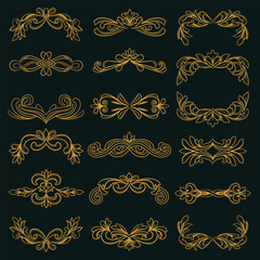 Elegant Golden Frames Vector Collection Artwork