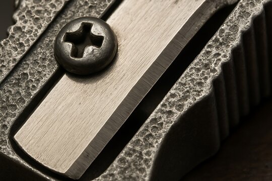 Macro Shot of Pencil Sharpener Blade – Detailed Close-up Photography