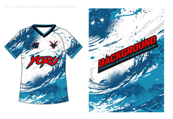 sublimation jersey design blue white ocean wave splash halftone background abstract colour gradient sporty football basketball soccer netball	