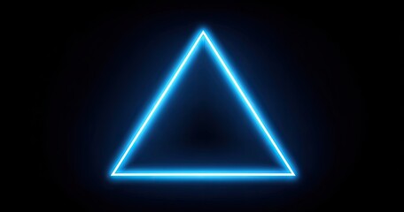 Neon blue triangle graphic on black