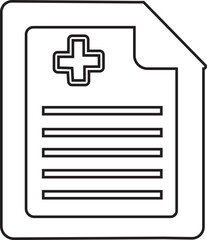 Fototapeta premium Document papers pile sheet line icon, isolated on transparent background.