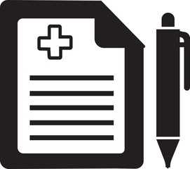 Obraz premium Document papers pile sheet flat icon, isolated on transparent background.