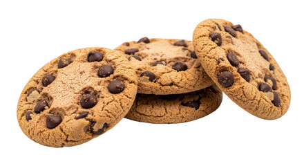 Isolated Chocolate Chip Cookies Stacked
