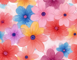 Multi Color Flower Vercotor Neon Gradient 