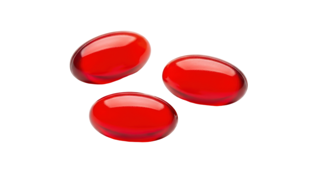Isolated Red Gel Capsules