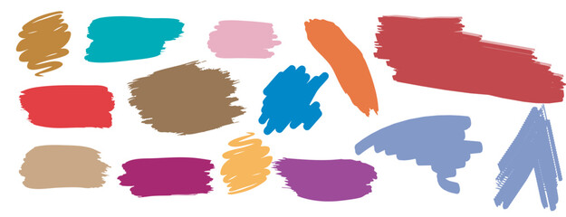 Color Brush Stroke Colorful waving Brush Stroke Shape Paint Brush Vector
