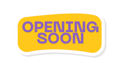 Transparent “Opening Soon” banner with modern typography, ideal for store announcements, social media, websites, or promotional campaigns.