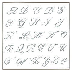 Silver Hand Drawn Alphabet