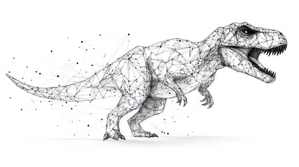 Prehistoric beast, polygonal style