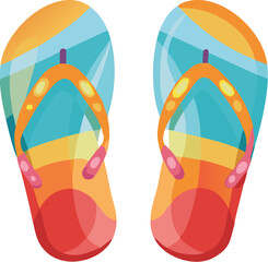 Colorful Flip Flops Flat Icon
