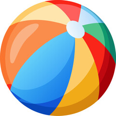Colorful Beach Ball Flat Icon