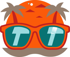 Stylish Sunglasses Flat Icon