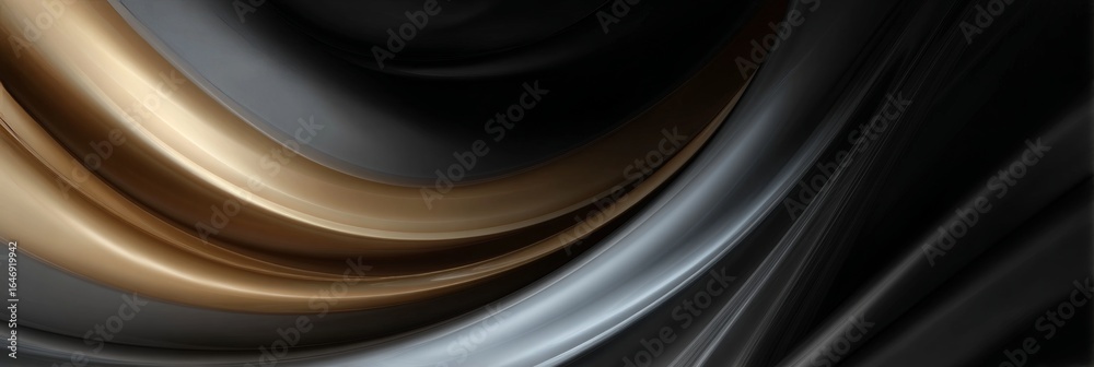 Canvas Prints elegant and stylish abstract background featuring golden and black curves with smooth silky texture