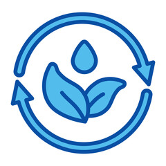 Sustainable Icons In Blue Style, Vector Illustration