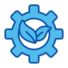 Gear Icons In Blue Style, Vector Illustration