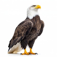 Obraz premium Majestic Bald Eagle Standing Tall with Sharp Eyes and Strong Beak
