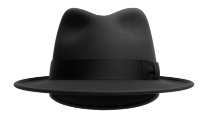Men's wool fedora hat with wide brim in charcoal gray
