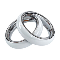 Fototapeta premium Elegant White and Silver Rings Isolated on Transparent Background
