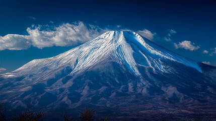Fototapeta premium 美しい富士山の雪景色