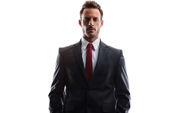 Corporate Executive Exuding Confidence and Strong Leadership Presence Isolated on Transparent Background