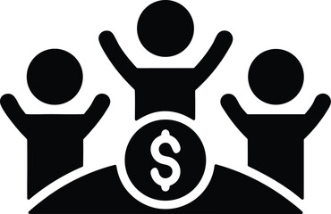 Fundraising team vector icon.