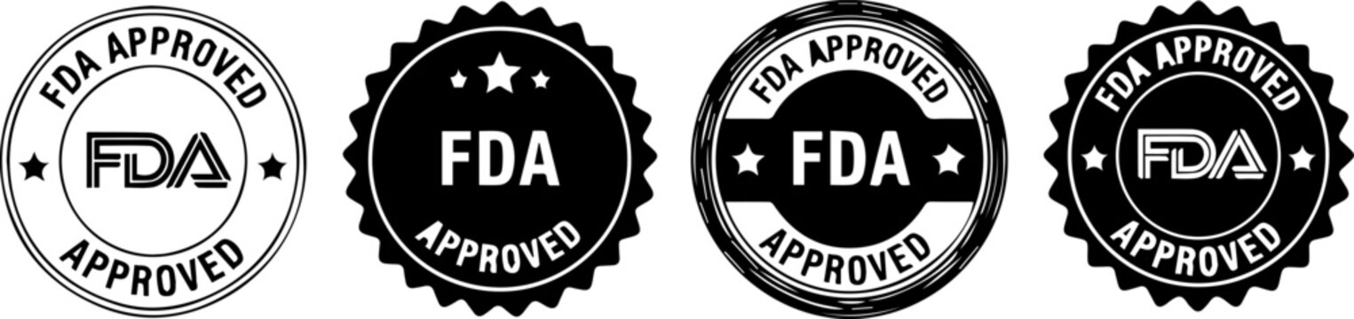 FDA Approved badge logo icon set