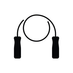 Jumping rope icon. Simple solid style. Fitness, skipping rope, jump, health, lifestyle, game, training, exercise, sport gear concept. Silhouette, glyph symbol. Vector isolated design