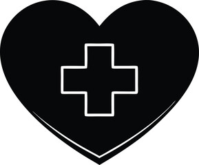 Obraz premium Medical heart charity vector icon.