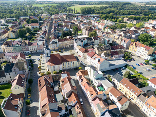 aerial view of the city meuselwitz in thuringia east germany horizontal