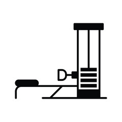 Cable row machine icon. Simple solid style. Fitness, gym, training, exercise, workout, machine, muscle, bodybuilding, equipment concept. Silhouette, glyph symbol. Vector isolated design