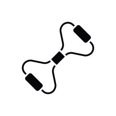 Exercise band, resistance expander icon. Simple solid style. Chest expander, elastic, fitness, gym, training, body, workout, sport concept. Silhouette, glyph symbol. Vector isolated design