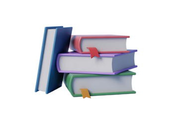 Stack of Books with Bookmarks