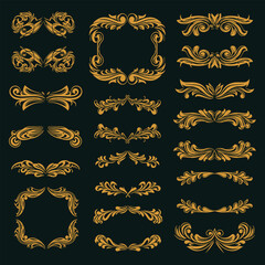 Royal Gold Borders and Elements Vector