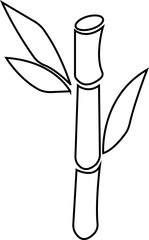 Bamboo Sugarcane line art icon. Design elements for social network and application. on transparent background.Sugarcane stalks vector illustration of fresh sugarcane plants for agriculture.