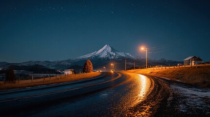 Mountain Peak at Dusk
