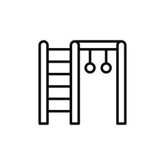 Jungle gym icon. Simple outline style. Summer, school, spring, child, children, health, happy, garden, park, game, exercise equipment concept. Thin line symbol. Vector isolated design