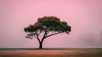 Solitary Tree In Fog