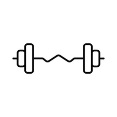 EZ bar icon. Simple outline style. Fitness equipment, curl, gym, sport, training, exercise, workout, gear, dumbbell, sport gear concept. Thin line symbol. Vector isolated design